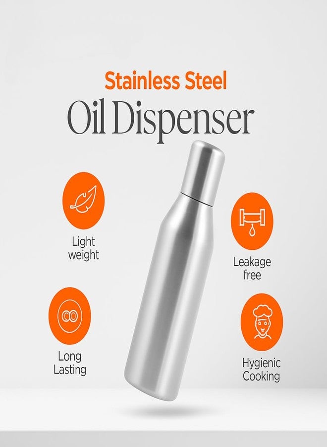 Human Hydro Stainless Steel Oil Dispenser - 600ml | Leak-Proof, Rust-Free, Drip-Free Spout | Oil Storage Bottle for Mustard, Olive, Sesame, Ghee - Image 3
